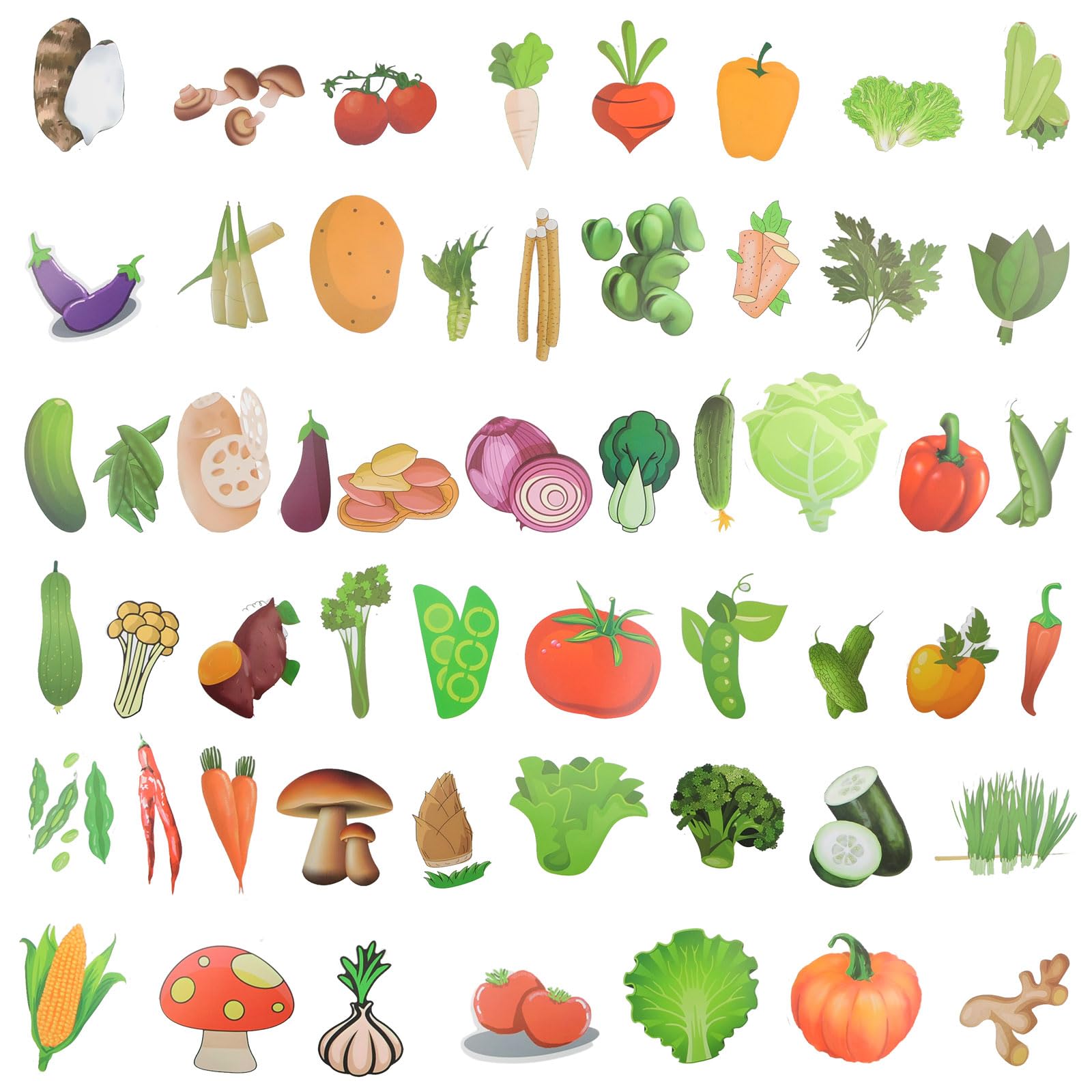 HICOHAND Vegetable Stickers for Kids, 108 PCS Cute Vegetable Mixed Stickers for Boys Girls Greenstuff Veggie Theme Decor Decals Art Sticker Set for Computer Glass Cup Scrapbook DIY Crafts