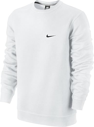 nike club swoosh crew neck sweat in black