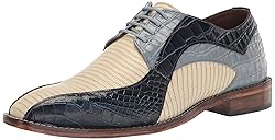 Stacy Adams Men's Turano Bike Toe Oxford, Dark Blue