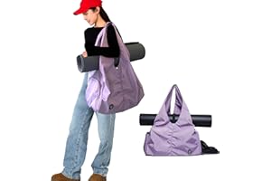 Uhawi Gym Bag with Shoes Compartment and Wet/Dry Storage Pockets - Adjustable Yoga Mat Holder (Purple)