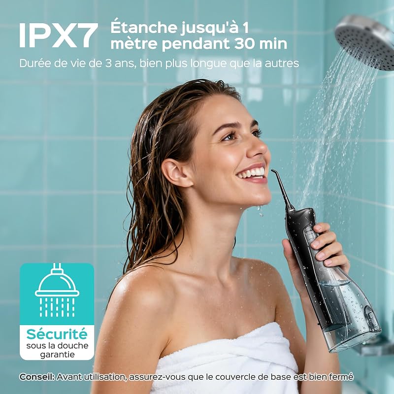 C20 Professionnel Hydropulseur Dentaire, Réservoir De 300 Ml, Noir