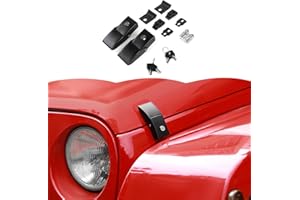 RT-TCZ Routen Stainless Steel Hood Latches Hood Lock Catch Latches Kit for Jeep Wrangler JK JKU JL JLU JT 2007-2024(Black)