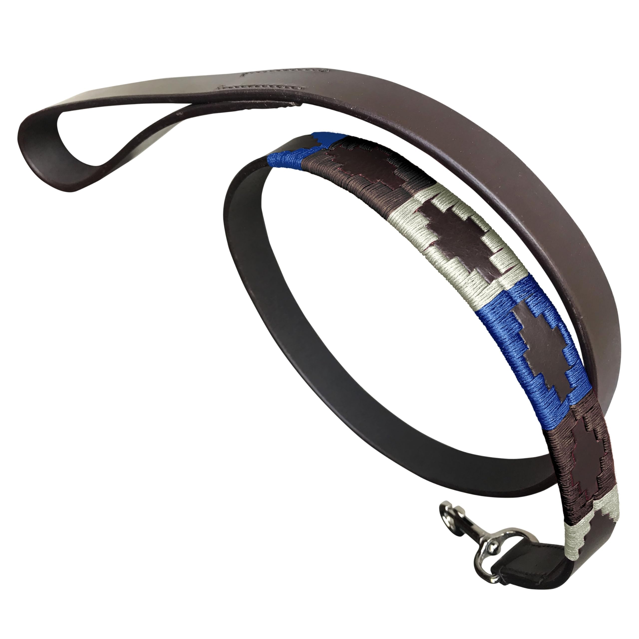 Carlos Diaz Genuine Leather Waxed Embroidered Polo Dog Lead
