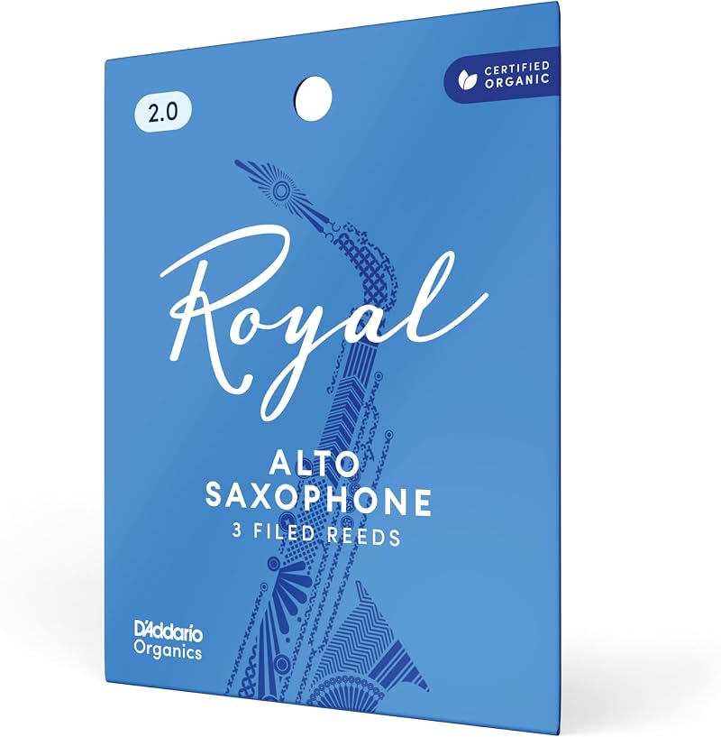 D'Addario Organic Royal Alto Sax Reeds 2.0 3 Pack - Premium Cane