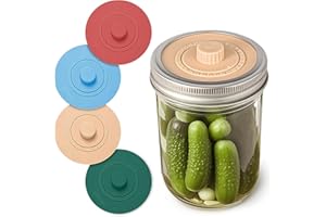 Mfacoy Airlock Fermentation Lids for Small Mouth Mason Jars, Pickle Pipes, Fermenter Caps, Fermentation Kit for Sauerkraut & 