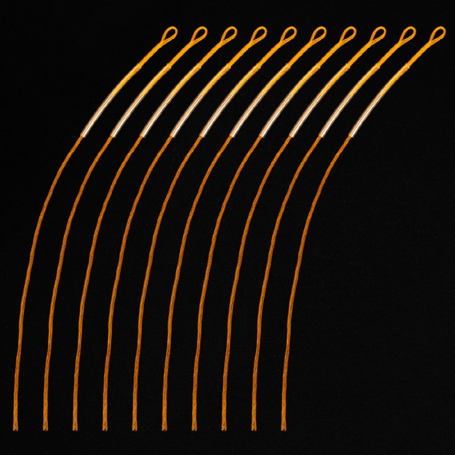 AOVNA 10 Pieces Fly Fishing Line 30LB Braided Fly Loop Line Braided Loop Connectors Fishing Tackle Accessory (Yellow)