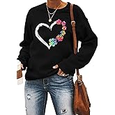 ZUNQKG Womens Dog Paw Sweatshirt Fleece Lined Crewneck Long Sleeve Valentines Shirt Dog Lover Gift Tops