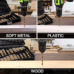 COMOWARE 100 Pcs Titanium Drill Bit Set - High