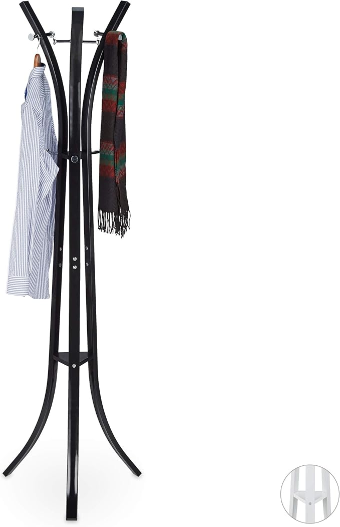 Ejoyous - Appendiabiti con 8 ganci per soggiorno, camera da letto, ufficio, in metallo, altezza 174 cm (bianco