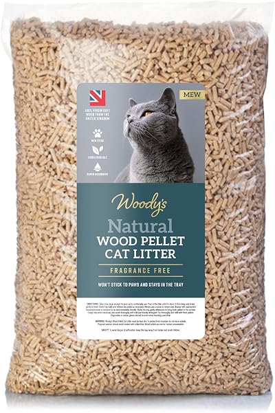 Vivo Technologies Large 30L Natural Wood Pellet Cat Litter Premium Absorbent
