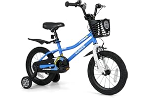 Olakids Kids Bike, 12 14 16 18 Inch Toddlers Bike for Boys Girls Age 3-8 Years, Children's Bicycle with Training Wheels Adjus