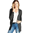 YourStyle Women Open Front Long Sleeve Classic Knit Cardigan