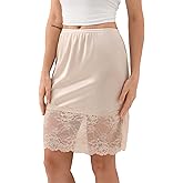 GYS Half Slip for Women Under Dress Non Cling Silky Underskirt with Lace Trim