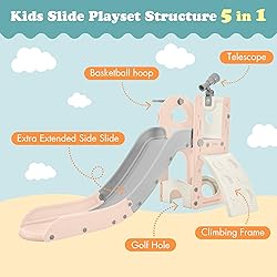 Virubi 5 in 1 Toddler Slide Playset, Climbing Toys