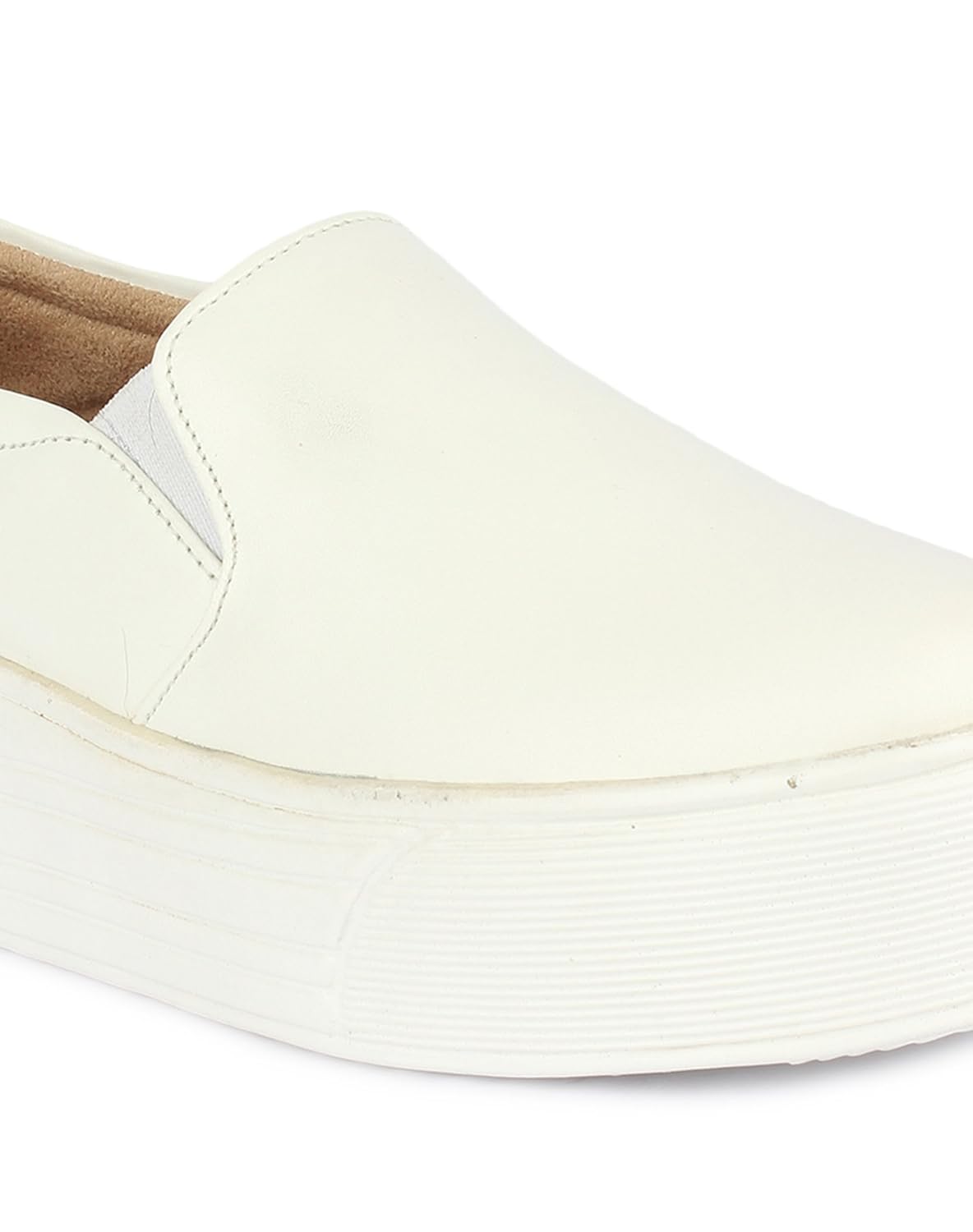 zapatoz womens fabric white color casual shoe