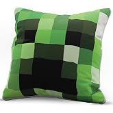 Jay Franco Minecraft Creeper Kids Pillow Cover 15x15 Inch, Green Polyester | Super Soft Microfiber Decorative Pillowcase with Zipper, Machine Washable Kids Bedroom Decor (Officially Licensed)