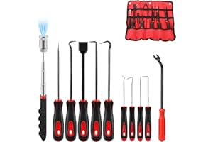 Twilight Garage 11PCS Precision Pick & Hook Set with Scraper, Magnetic Telescoping Tool Kit for Remove Automotive Electronics
