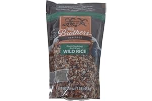 GENERIC Minnesota Grown Wild Rice by Four Brothers 1lb Fast-Cooking Roll-Cut Premium Gluten-Free Cholesterol-Free 1 Pound Traditionally Bat-Roasted Package Rice
