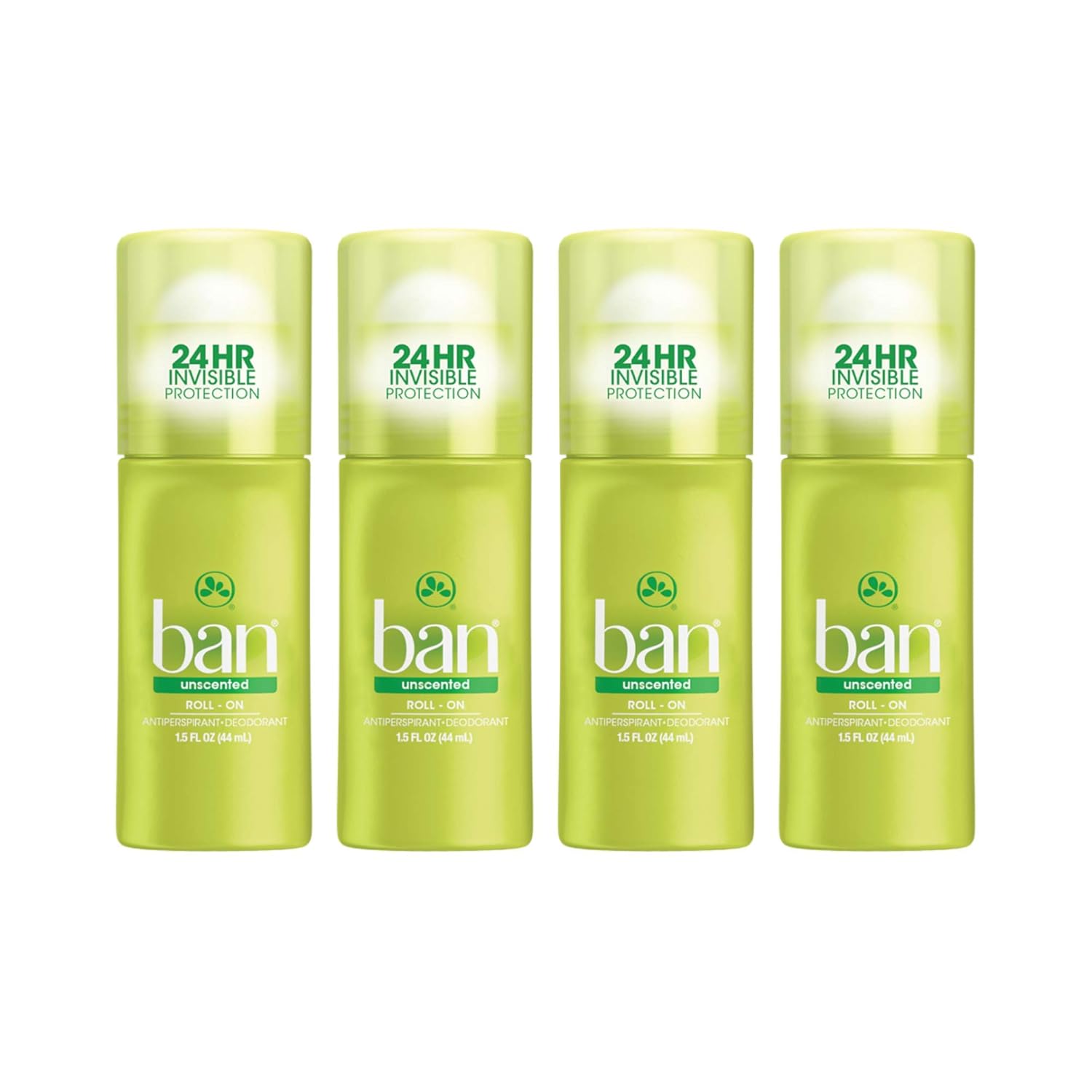 Ban Roll-On Antiperspirant Deodorant, Unscented, 1.5oz (Pack of 4) : Beauty