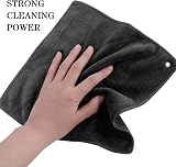 AWAVM 2 Pcs Golf Towels Microfiber Carabiner Black Gray 90g Absorbent view 4