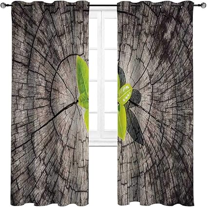 Homesonne - Cortina de acuarela con diseño de árboles de ciruela con