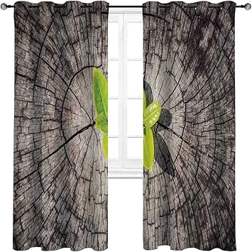 Homesonne - Cortina de acuarela con diseño de árboles de ciruela con