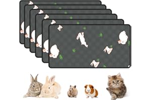 MODESLAB 2-Pack Guinea Pig Cage Liner, 16in x 30in Fast Absorption Washable Bedding Pee Pads for Dogs Puppy Rabbit Small Animal Cage Mat, Leakproof & Non-Slip