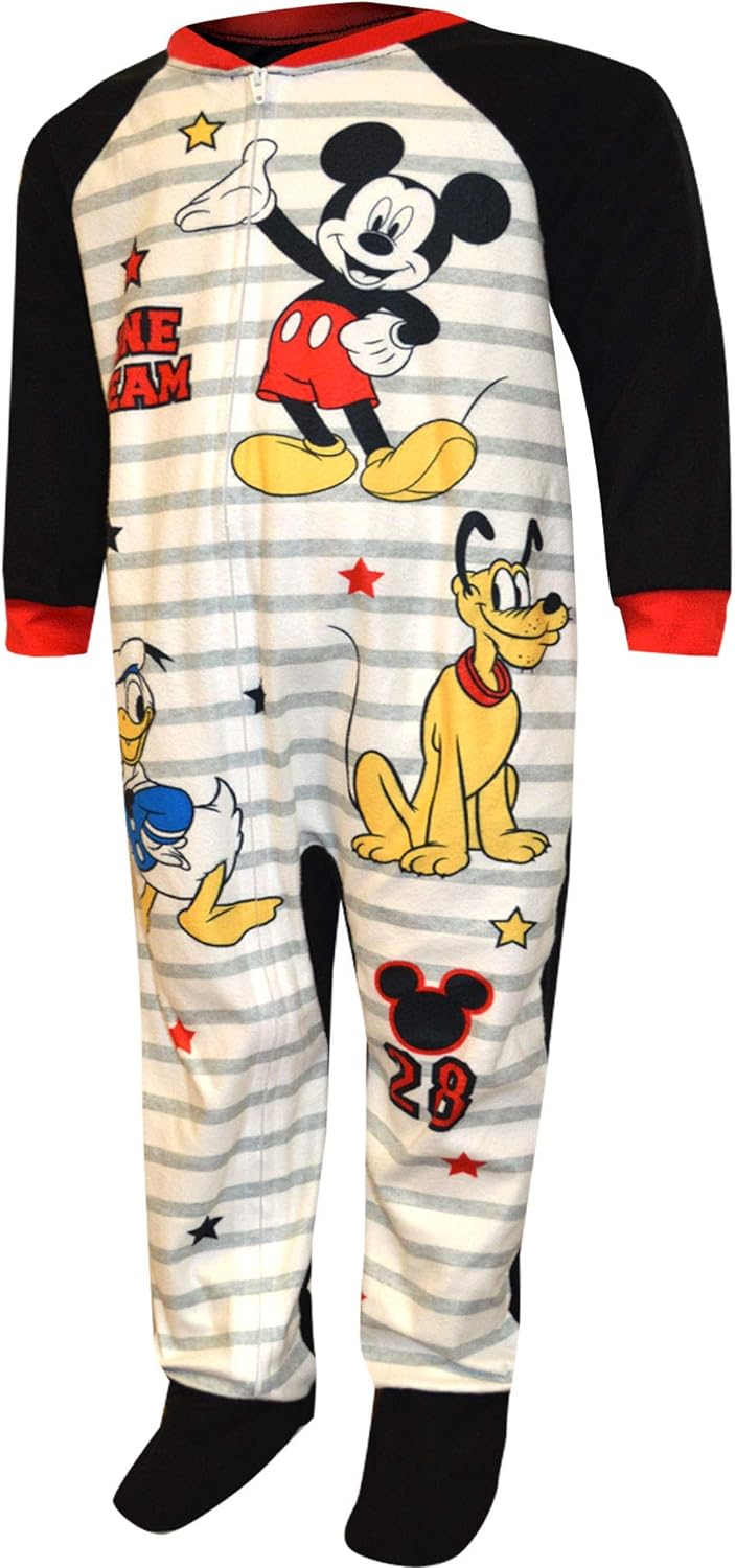 Mickey Mouse Pajamas for Toddler Boys One Team Footed Blanket PJ Sleeper: Clothing