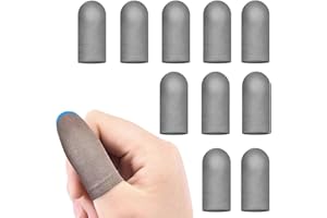 10 Pack Ultra-Thin Silver Fiber Gaming Finger Sleeves,Professional Gaming Thumbs Cot,High Sensitivity,Anti-Slip,Anti Sweat Br
