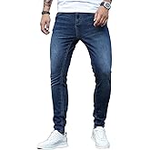 HUNGSON Skinny Jeans for Men Stretch Slim Fit Ripped Distressed