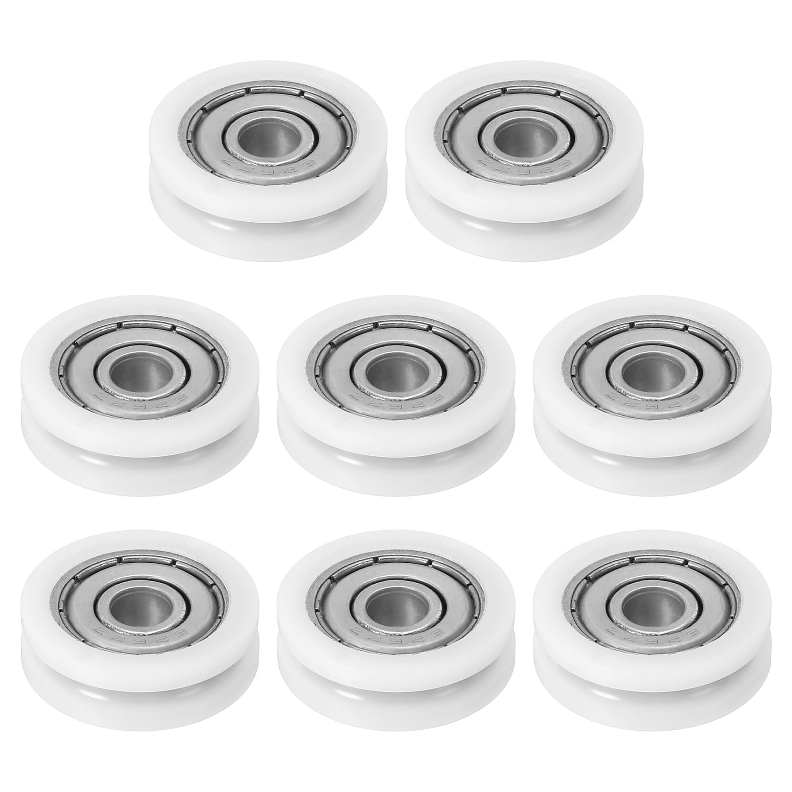 PATIKIL 24mm Drawer Rollers, 8 Pack Drawer Pulley Replacement Wheels Bearing Small Pulley, White