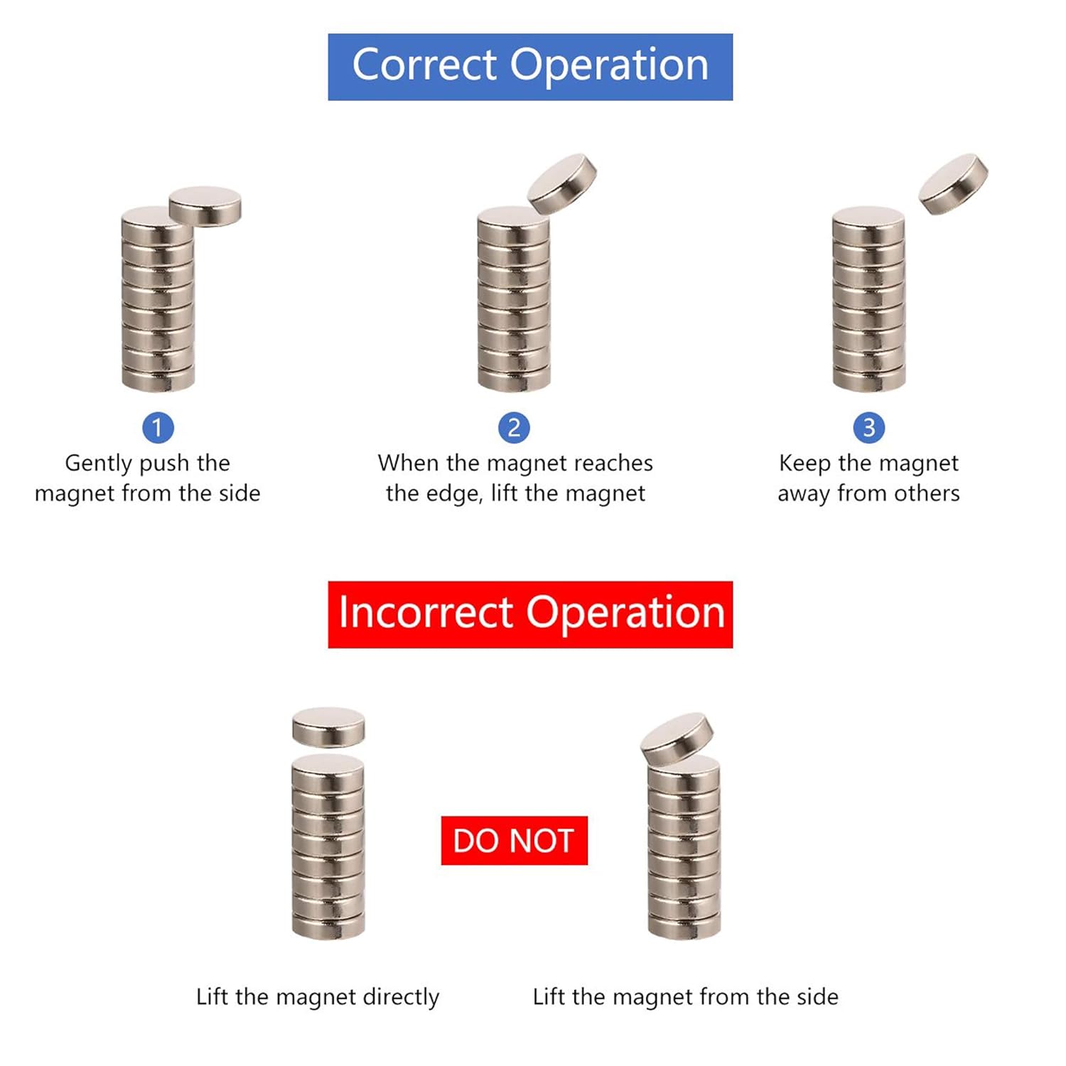 Yizhet 50 piezas Imanes de nevera de cilindro de neodimio N38 8mm ...