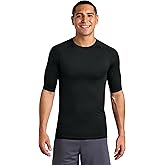 SPORT-TEK Unisex PosiCharge Compression Half-Sleeve Tee | Moisture Wicking Gym Top for Men and Women, UPF 50 Protection