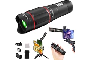 VILOSA 25X Monocular-Telescope 2 kilometers Visual Range with High Powered for Smartphone Monoculars for Adults Stargazing Hunting Wildlife Bird Watching Travel Camping Hiking