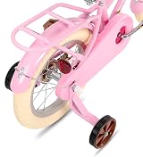 STITCH MANCHI 12 Inch Kids Bike with Basket Stabiliser Pink Girls 3-4 view 5