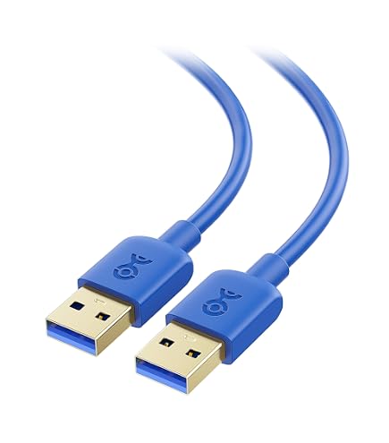 Câble USB 3.0 Mâle à Mâle 6 Pieds (1.8m) - Connecteurs Dorés, Haute Vitesse 5Gbps
