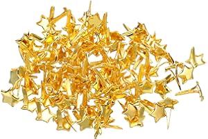 PATIKIL Lot de 100 attaches parisiennes en métal pour loisirs créatifs et loisirs créatifs Doré 8 x 10 mm