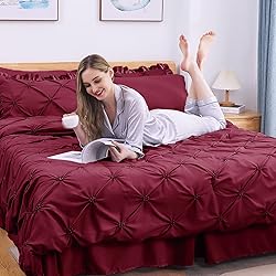 JOLLYVOGUE King Size Comforter Set 7 Pieces, Dark