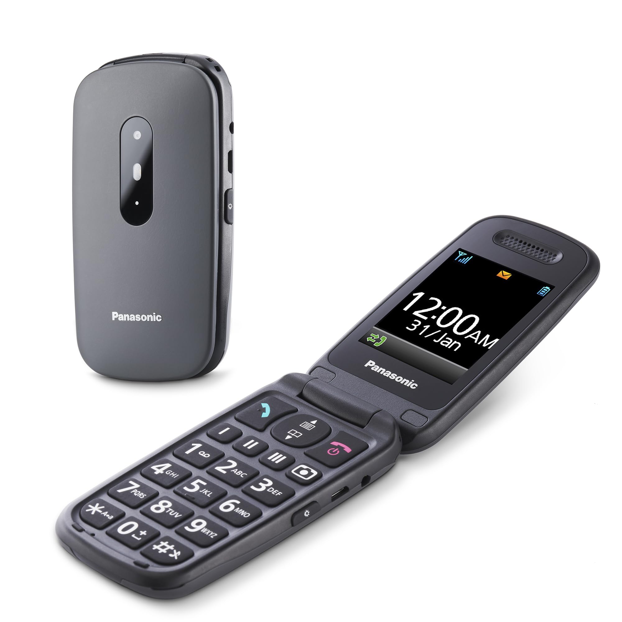 Panasonic KX-TU446EXG 2G Senior Mobile Phone without Contract (SOS Emergency Call Button, Shockproof, Voice Amplifier, Large Separate Buttons, Large Font and Number Display, 2.4 Inch Colour Display