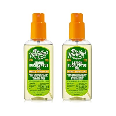 Murphys Naturals Lemon Eucalyptus Oil Insect Repellent Spray | DEET Free | Plant Based, All Natural Ingredients | Mosquito and Tick Repellent | 4 Ounce Pump Spray | 2 Pack