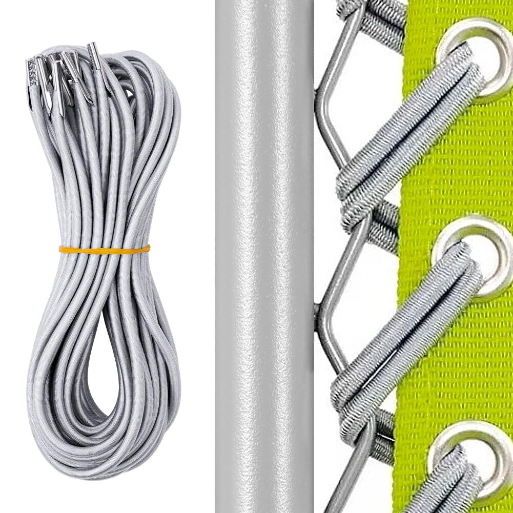 OFFCUP Replacement Cord for Zero Gravity Chair, 4pcs Universal Replacement Elastic Cord, Repair Tool Kit for Sun Loungers Garden Chairs Outdoor Recliners Bungee Chairs Folding (Grey)