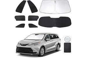 TINGLU Window Shades for Toyota Sienna 2021-2025 Accessorie Car Side Full Windows Rear Triangular Windshield Sun Shade Sun UV Rays & Privacy Protection for Camping,Napping,and Relaxing 8PCS