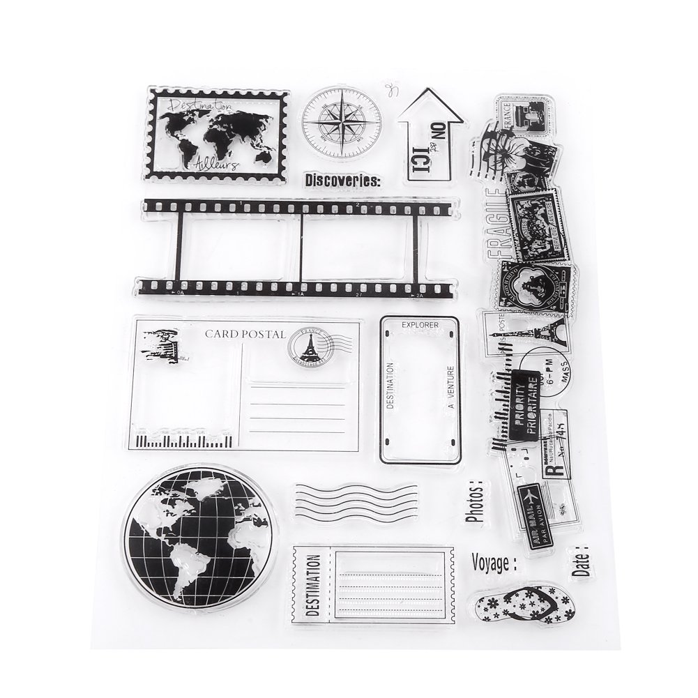 Walfront Clear Silicone Stamps for Scrapbook Photo Cards, Postcards, 14x18cm, Rubber Seal, DIY Craft Supplies