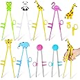8 Pairs Kids Training Chopsticks Learning Chopstick Helper Children's Learning Chopstick with Auxiliary Device Trainer Chopstick Set Cute Animals Chopsticks for Children Beginners Adults