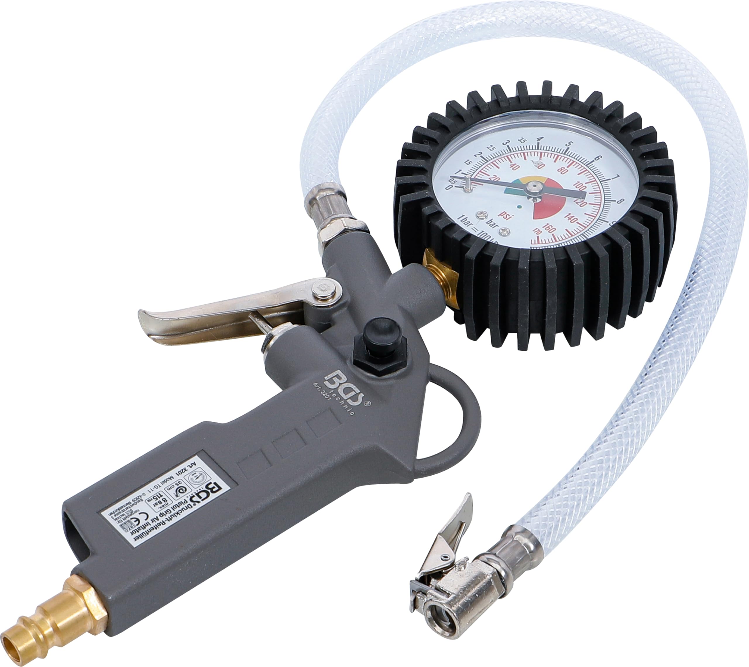 BGS 3201 | Pistol-Grip Air Inflator | 0 - 8 bar