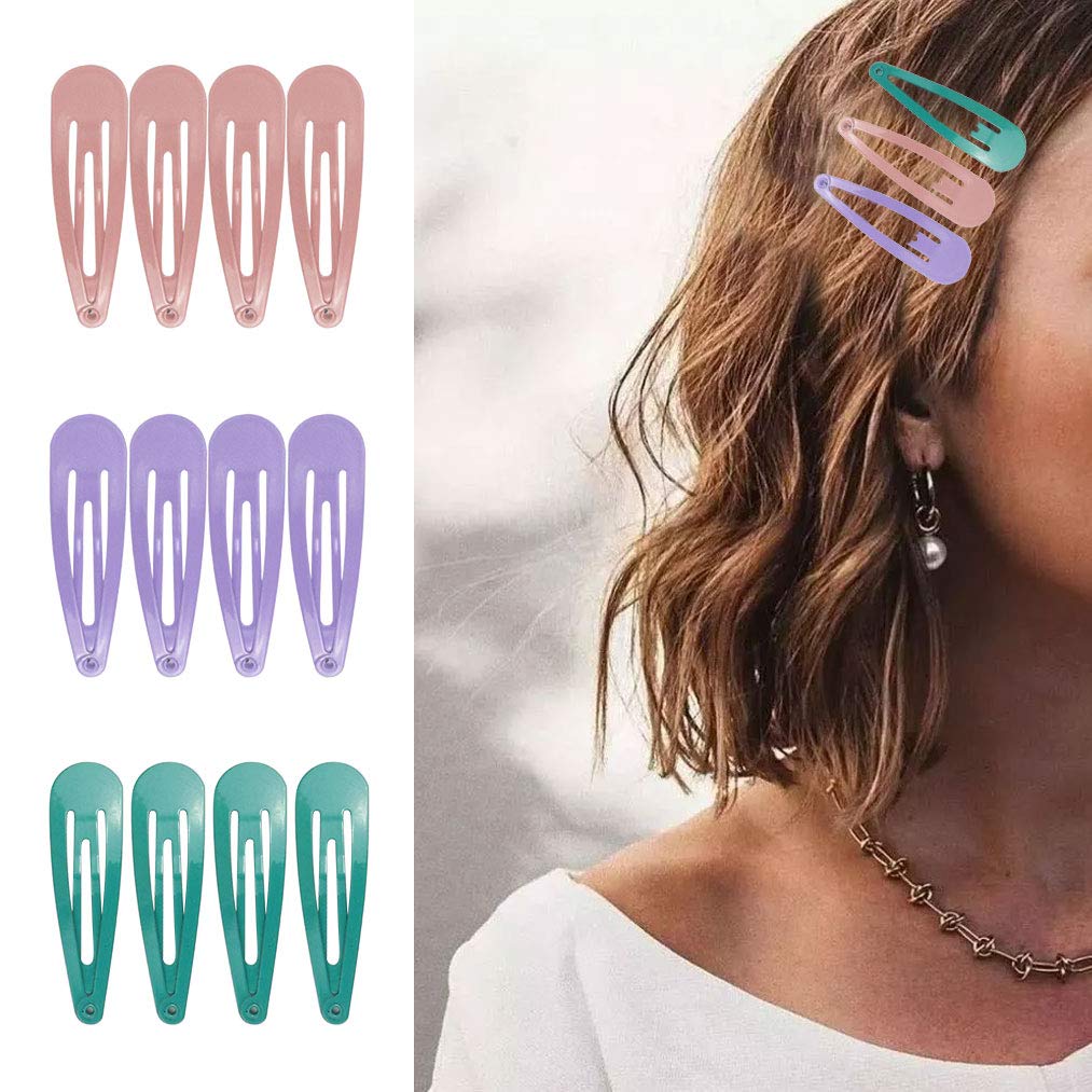 Yolyoo 90 Pcs/18 Colors Snap Hair Clips Non-Slip Metal Barrettes Hair Clips for Women Girls Teens