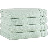 Comfort Spaces Extra Large Bath Towel Set of 4 Piece 30x60 Bath Sheet Set Shower Towel Beach Towel 100% Cotton Bathroom Towel Set Quick Dry Oversized Highly Absorbent Soft 400GSM Seafoam Green