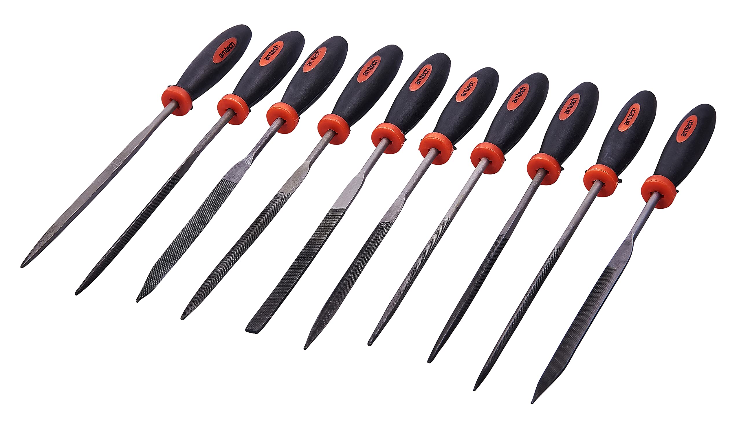 Amtech E1650 10 Piece 140mm (5.5") Needle File Set