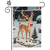 Merry Christmas Flag 12x18 Inch,Christmas Deer Winter Holiday Yard Outdoor Decorative Flag for Christmas Farmhouse Holiday Yard Seasonal Outdoor Outside Decoration