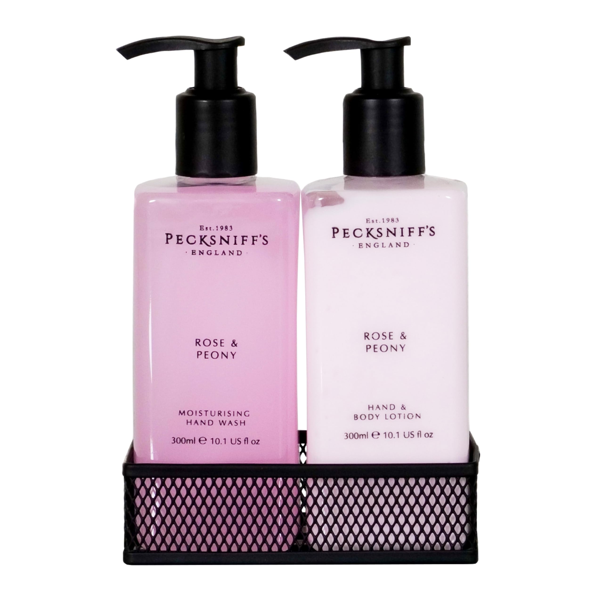 Hand Wash and Lotion Set - Scented Hand and Body Cream and Liquid Soap, Natural, Revitalising, Hydrates and Moisturises for Soft Skin, Gift of Luxury (Rose & Peony) - Pecksniff’s — image 1